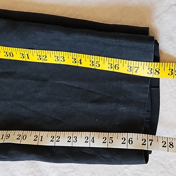 Laura Ashley Black 100% Linen Trousers Tapered Pleated Pants Size 12 - Picture 12 of 17